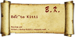 Büte Kitti névjegykártya