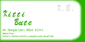 kitti bute business card